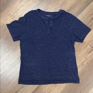 Navy Blue Henley Shirt for Men